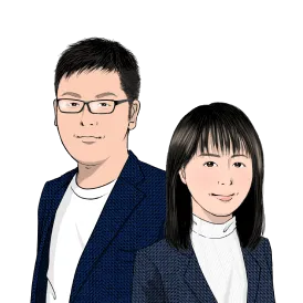 夫婦の似顔絵